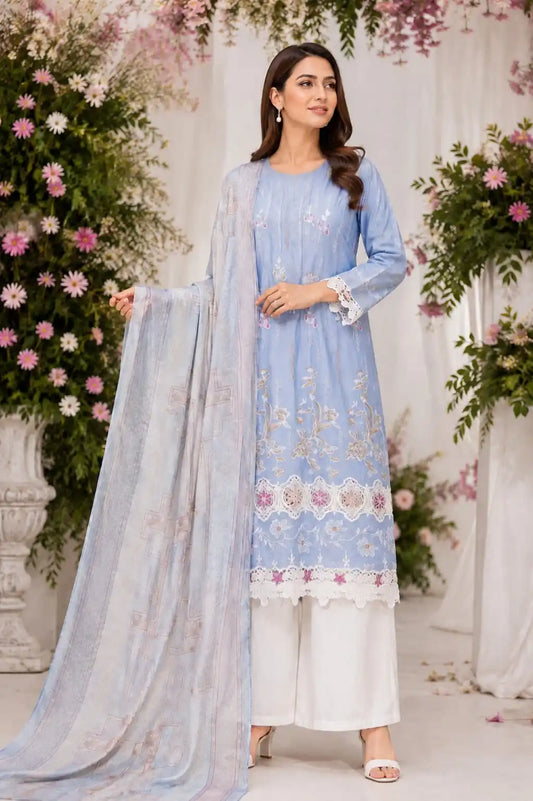 Women's 3D Cut Work Embroidered Readymade Cotton Designer Suit by ASC