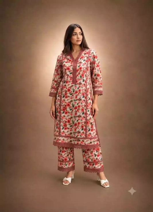 3D Digital Printed Rayon Cord Set By ASC