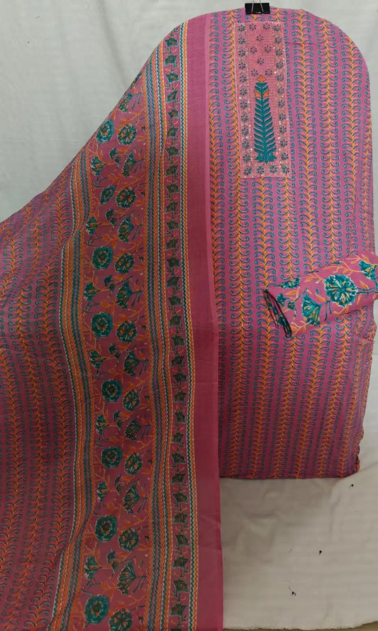 Pink Floral Cotton Suit ASC Fashion Store