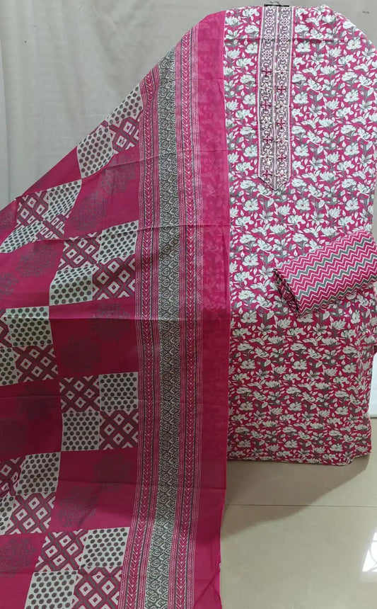 Magenta Pink Abstract Cotton Suit ASC Fashion Store