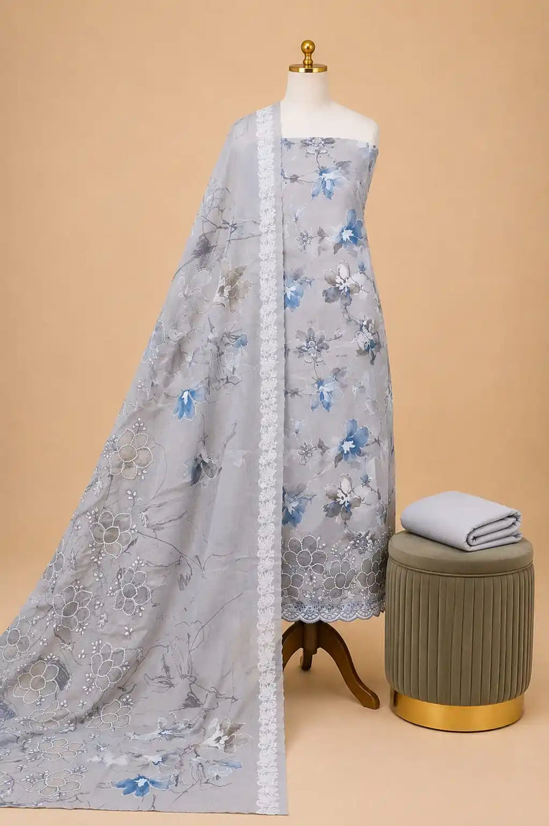 Non-Catalogue Pakistani Unstitched Cotton Suit