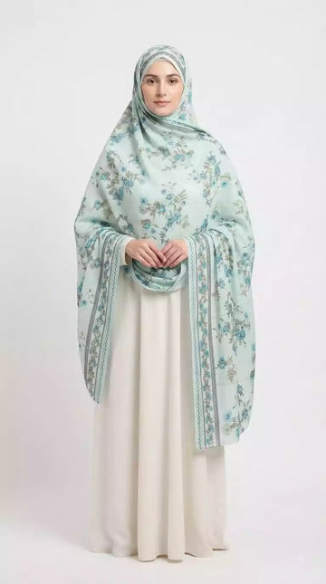 Printed Mal Cotton Namaazi Chunni - 2.25 m Prayer Wear (ND29)