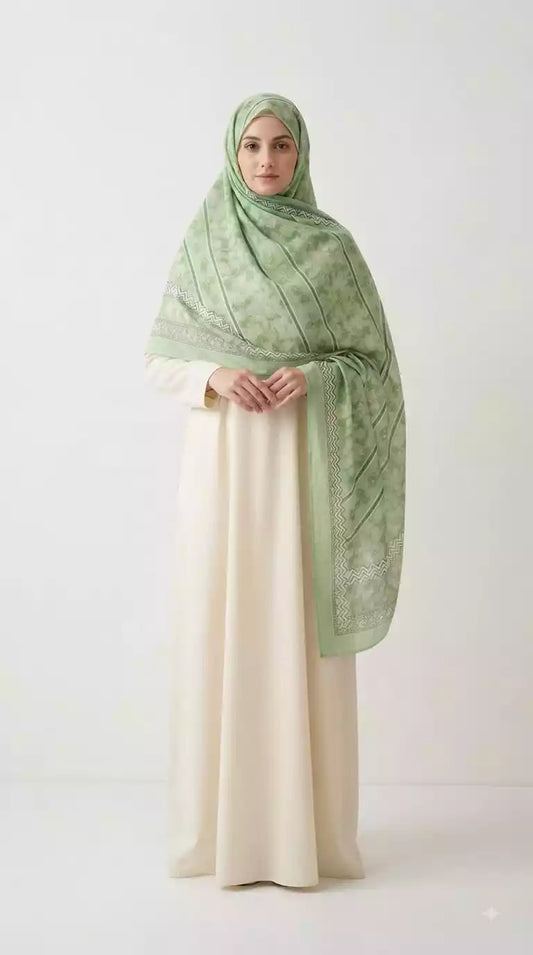 Soft Mal Cotton Namaazi Stole - All-Over Printed Chunni (ND32)