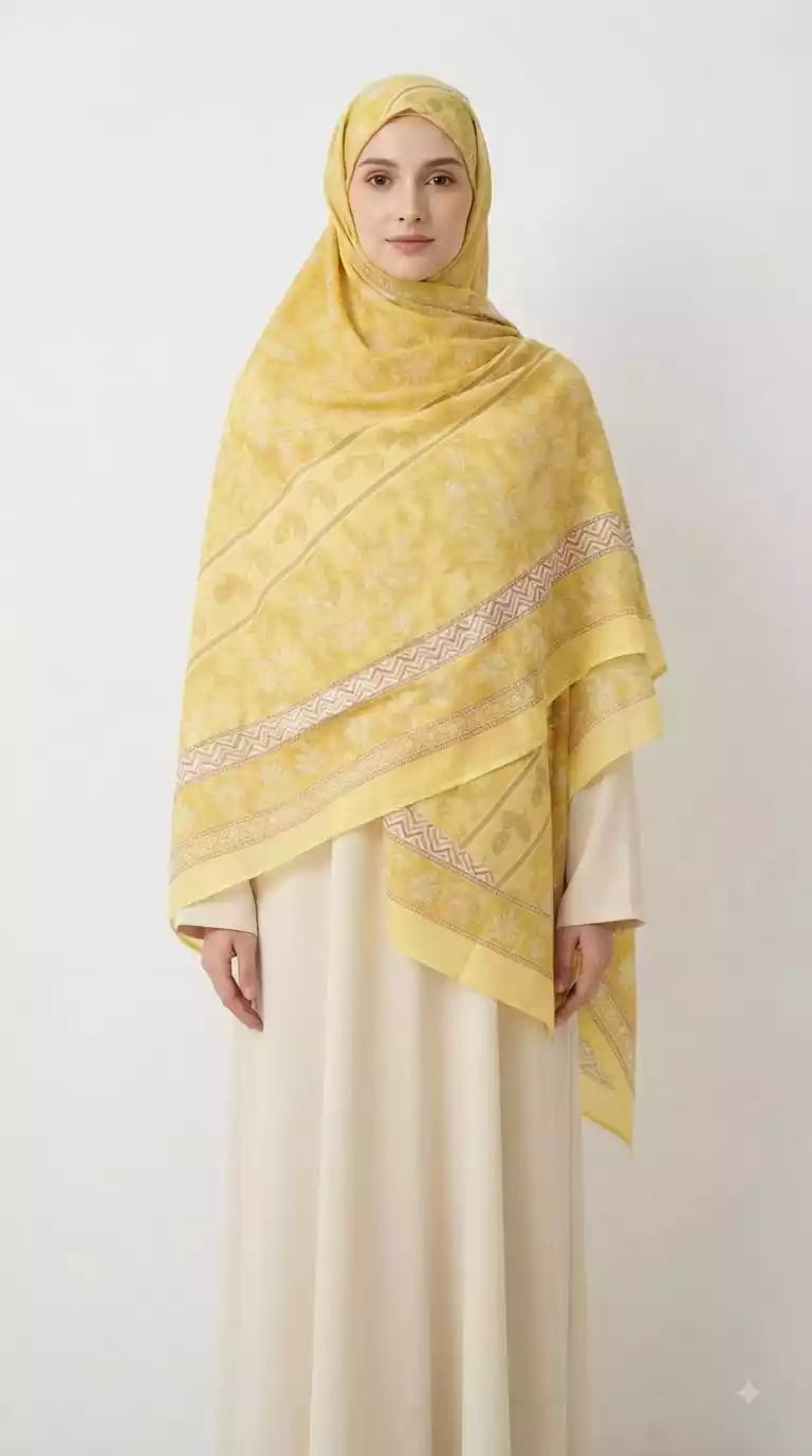 ASC Floral Printed Mulmul Soft Cotton Dupatta 2.25 Meter