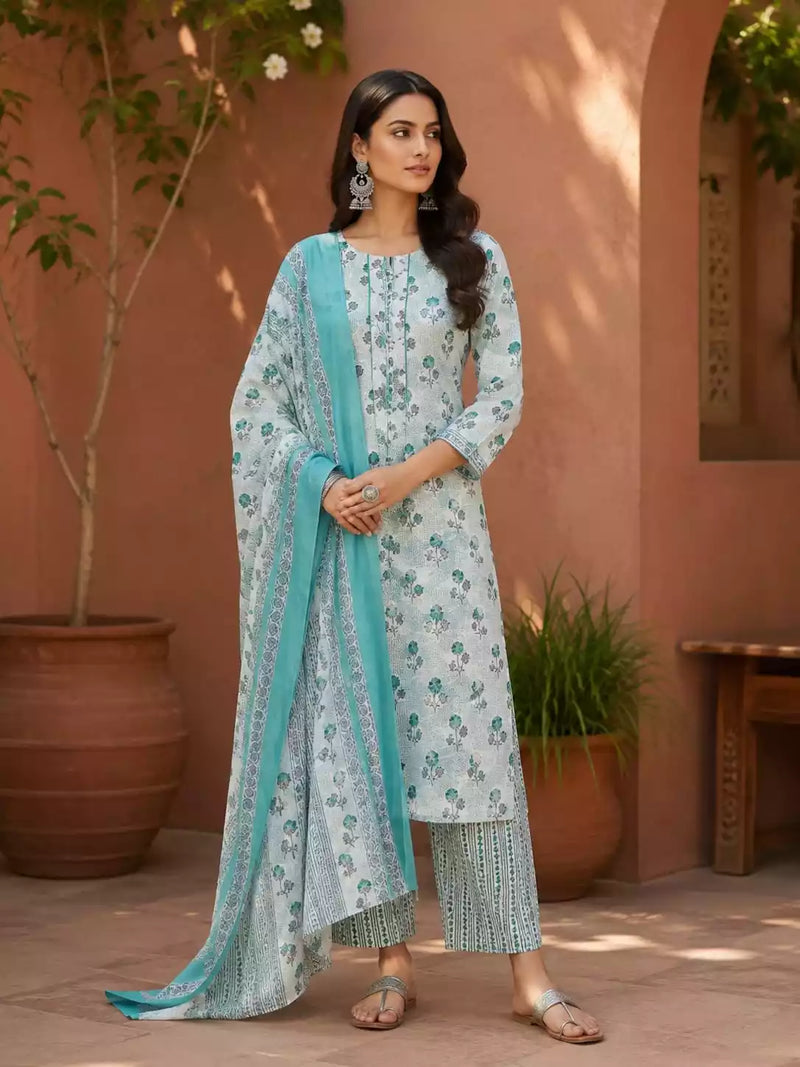 Blue hand block print pant set