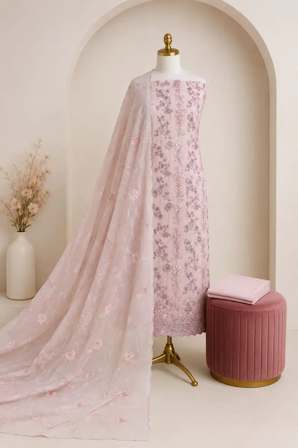 Premium Pakistani Style Heavy Embroidered Cotton Suit By ASC