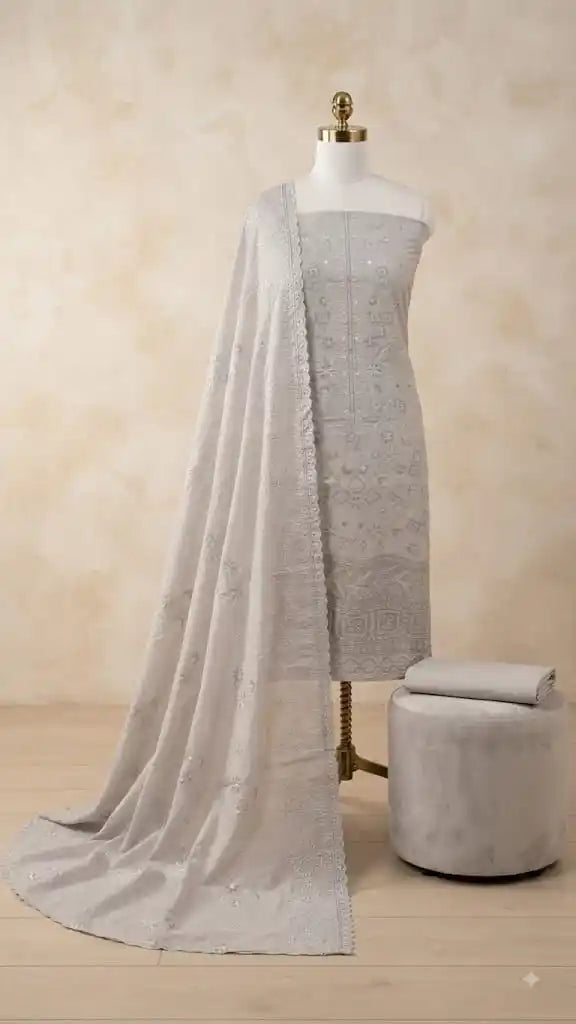 Designer Heavy Embroidered Pakistani Cotton Suit By ASC
