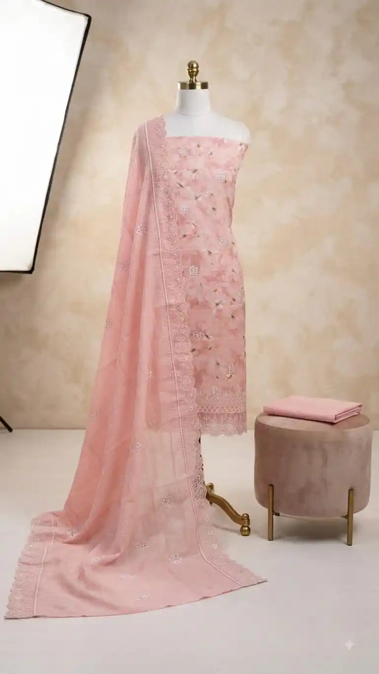 Pakistani Style Heavy Embroidered Cotton Suit By ASC