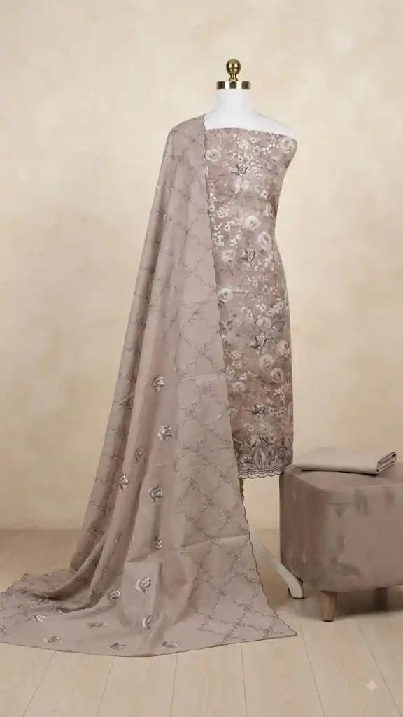Heavy Embroidered Designer Cotton Pakistani Suit By ASC