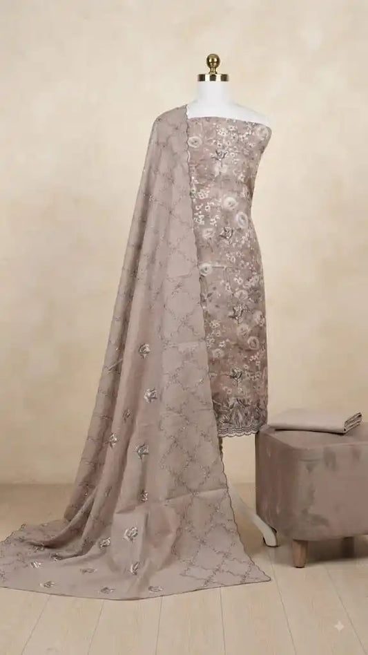 Heavy Embroidered Designer Cotton Pakistani Suit By ASC