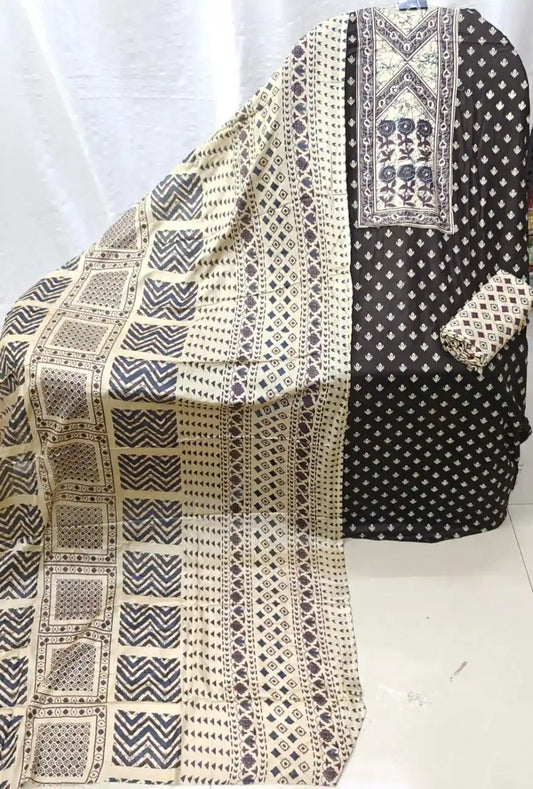 Rayon Tabla Ajrakh Print Unstitched Suit By ASC