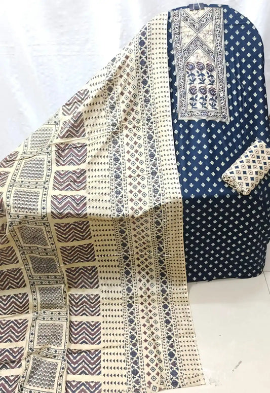 Rayon Tabla Ajrakh Print Unstitched Suit By ASC