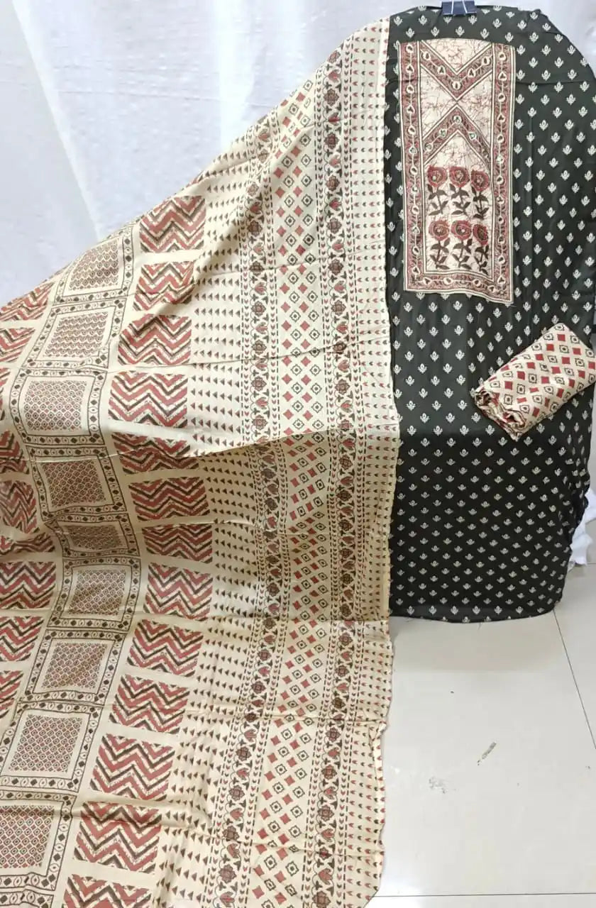 Rayon Tabla Ajrakh Printed Dress Material By ASC