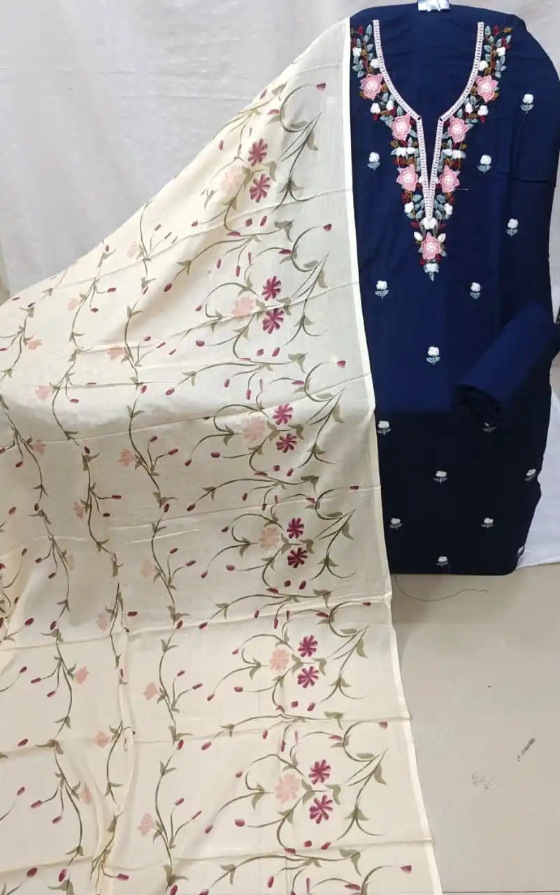 Kashmiri Embroidery Rayon Unstitched Suit by ASC