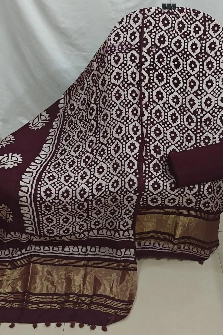 Soft Cotton Wax Batik Unstitched Suit For Women – ASC
