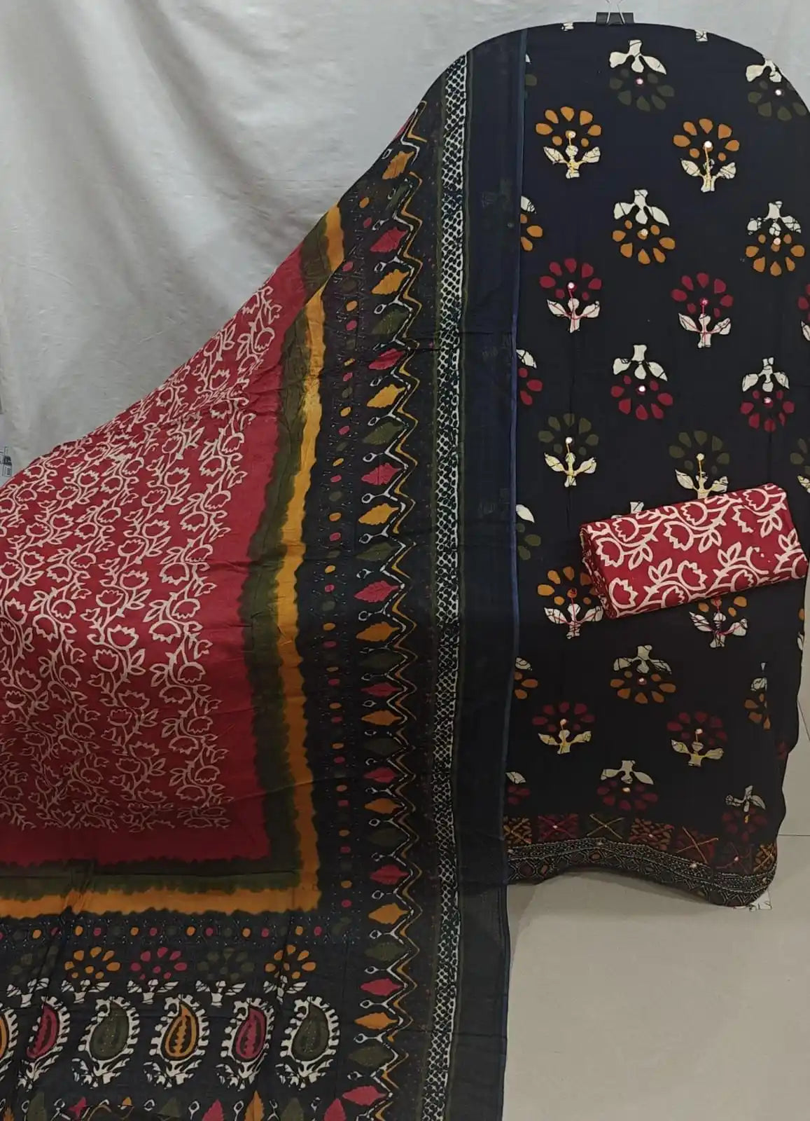 Premium Black Wax Batik Cotton Unstitched Suit – ASC