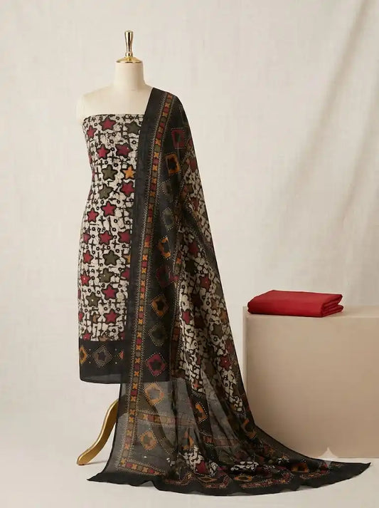 ASC Wax Batik Handloom Unstitched Suit Material