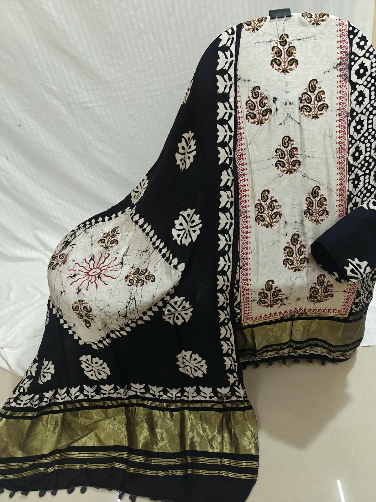 Designer Black Modal Gajji Batic suit
