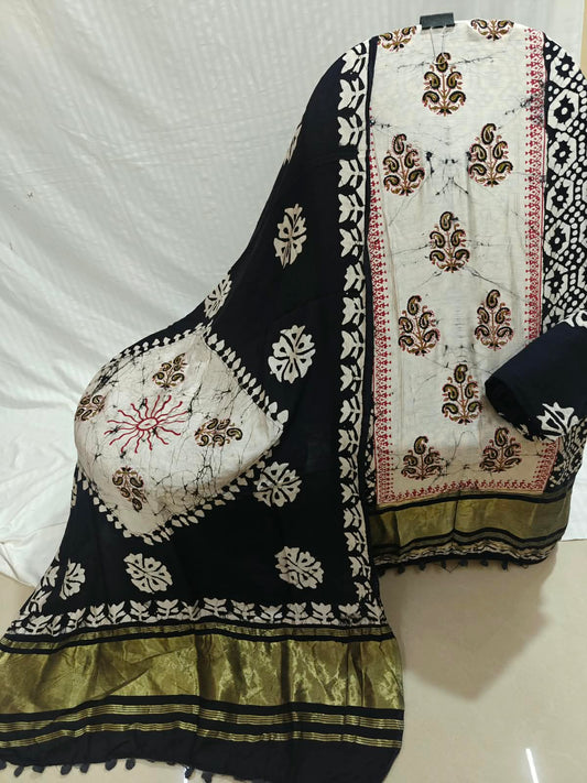 Designer Black Modal Gajji Batic suit