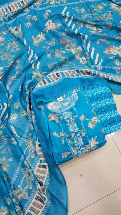 Blue hand block print pant set