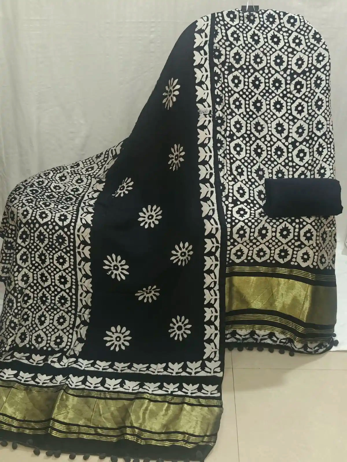 Designer Black Modal Gajji Batic suit
