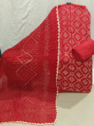 Premium Bandhani Suit Material with Cotton Dupatta By ASC