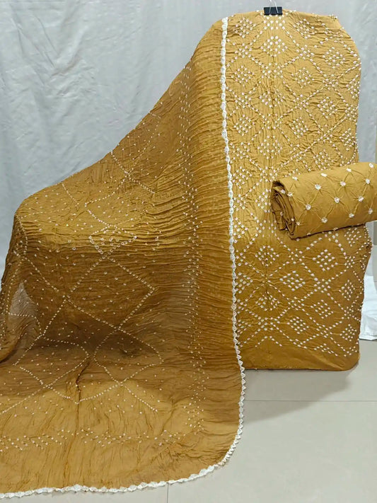 Premium Bandhani Suit Material with Cotton Dupatta - ASC Fashion Store