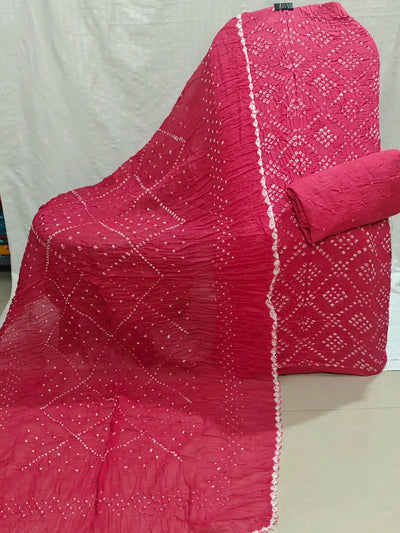 Premium Bandhani Suit Material with Cotton Dupatta By ASC