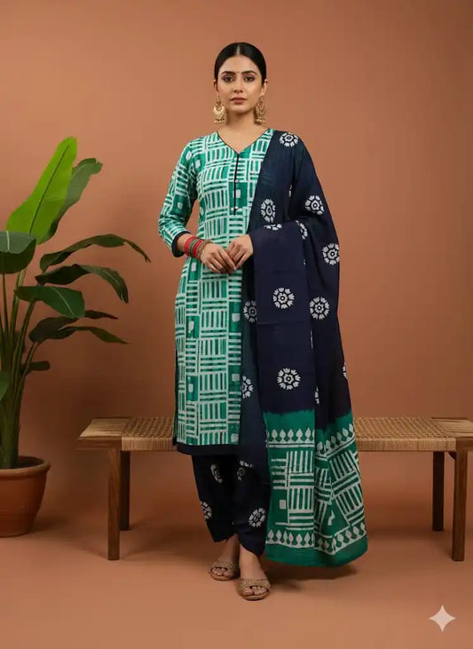 4xl Exclusive battic with mal mal cotton dupata & Salwar