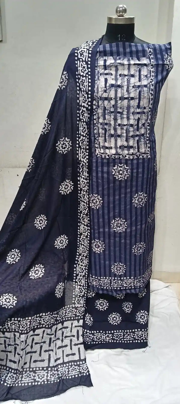 Unstitched Wax Batic Cotton Suits