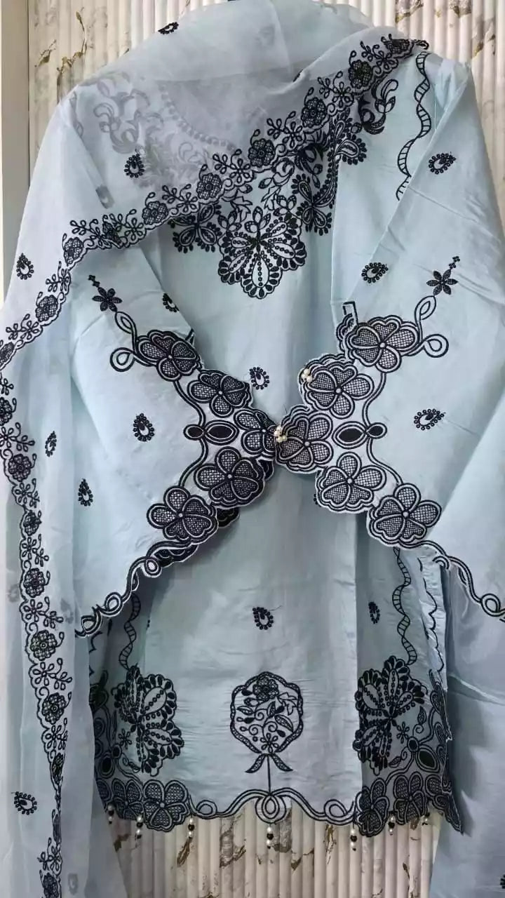 Farsi Salwar Roman Silk Readymade Lahori Style Designer Suit WIth Oragnaza Dupatta