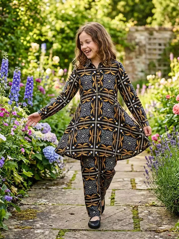 GIRLS KIDS WEAR RAYON SUMMER FRIENDLY TRENDY STYLE PRINTED CORD-SETS
