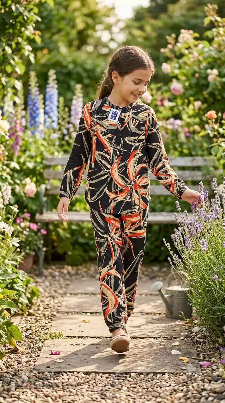 GIRLS KIDS WEAR RAYON SUMMER FRIENDLY TRENDY STYLE PRINTED CORD-SETS