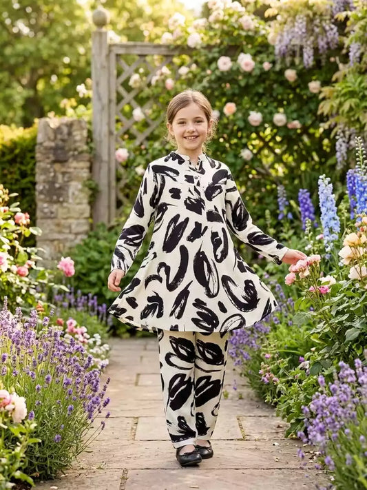 GIRLS KIDS WEAR RAYON SUMMER FRIENDLY TRENDY STYLE PRINTED CORD-SETS