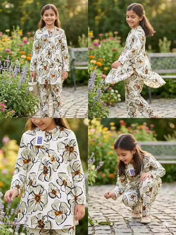 Girls Trendy Rayon Printed Co-Ord Set by ASC
