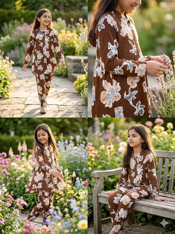 Girls Rayon Printed Summer Co-Ord Set by ASC