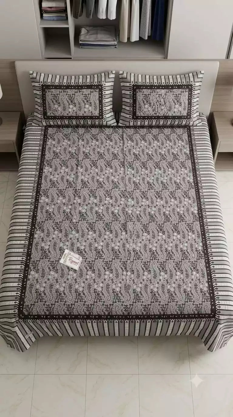 Classic Blue Jaal Double Bedsheet ASC Fashion Store