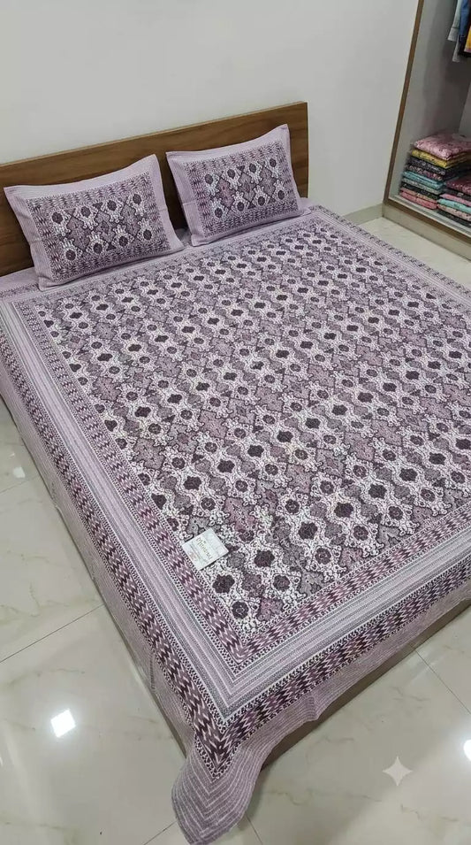 JAIPURI DOUBLE BEDSHEET (7x8 ft) featuring premium quality digital print with 2 pillow covers, jaipuri double bedsheet set.
