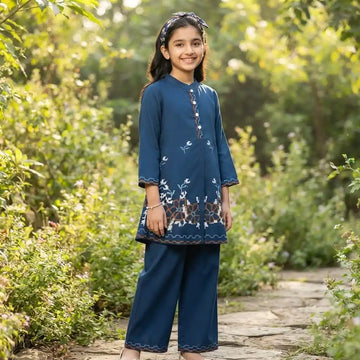 Girls Rayon Cotton Embroidery Co-ord Sets By ASC
