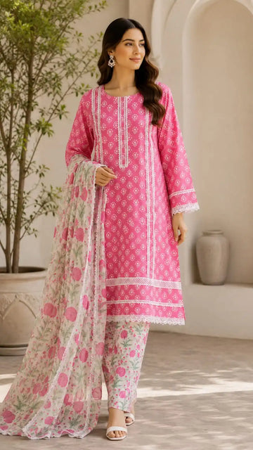 Karachi Style Embroidery Printed Salwar Suit