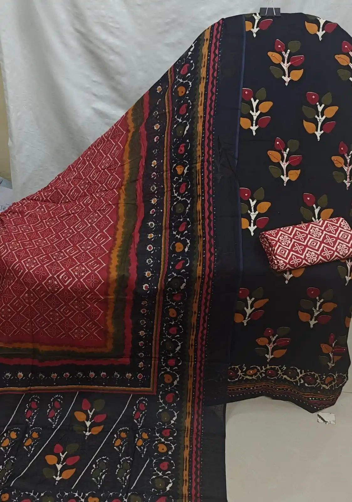 Premium Black Wax Batik Cotton Unstitched Suit – ASC