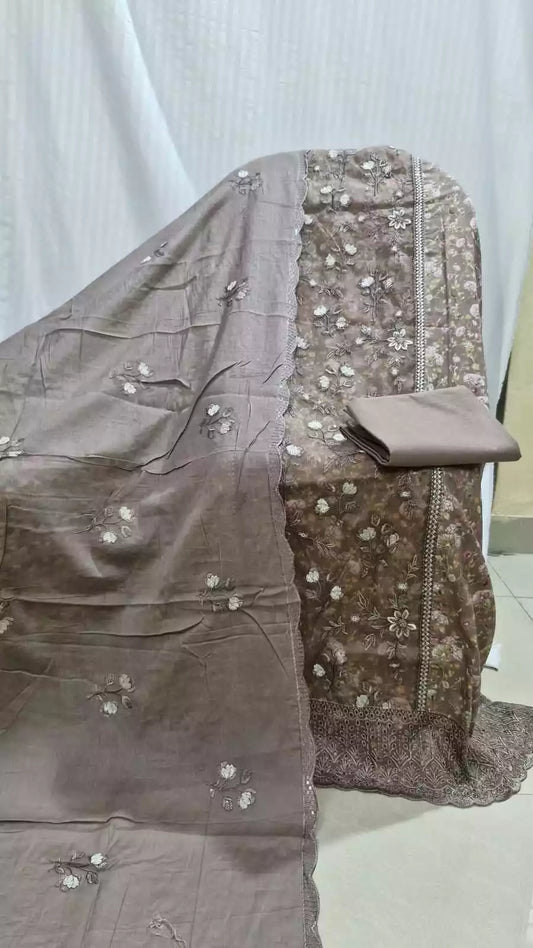 Heavy Embroidered Designer Cotton Pakistani Suit By ASC