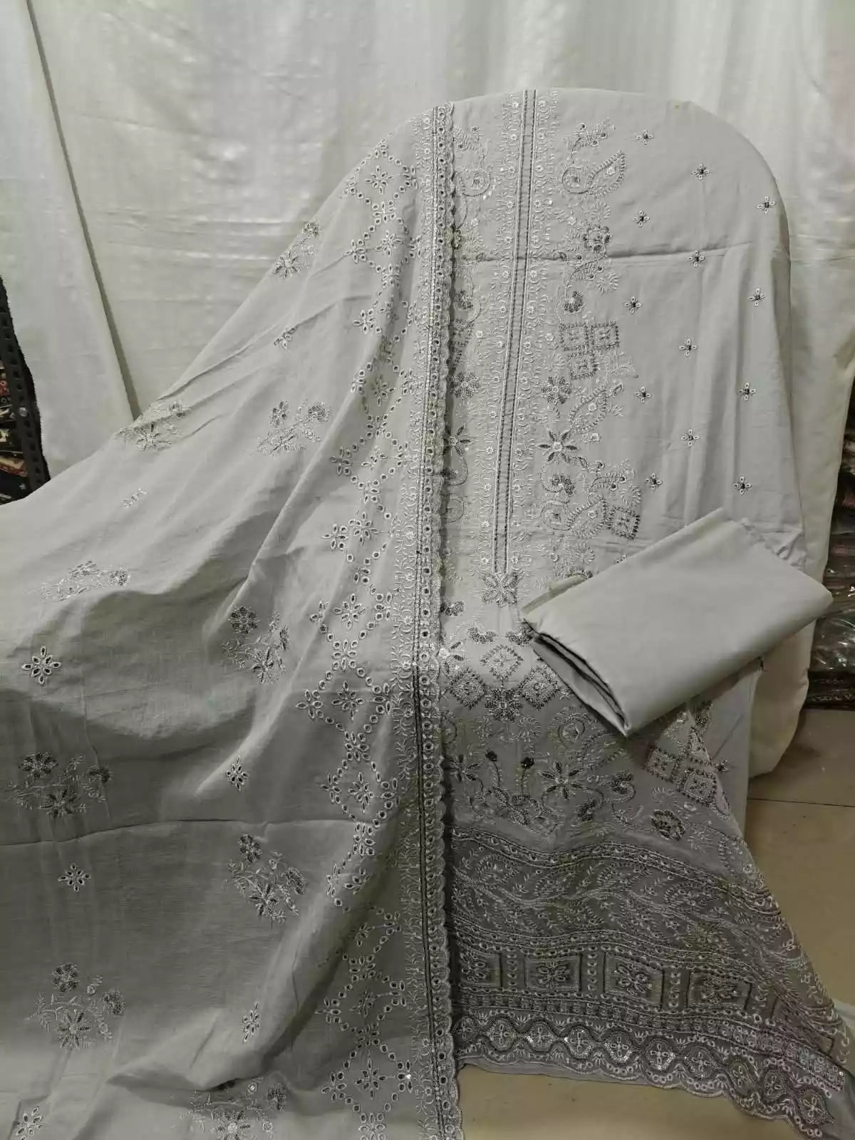 Designer Heavy Embroidered Pakistani Cotton Suit By ASC