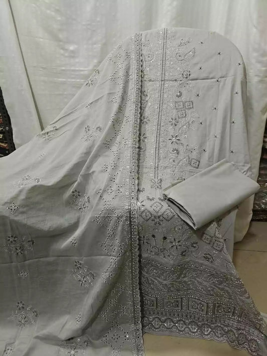 Designer Heavy Embroidered Pakistani Cotton Suit By ASC