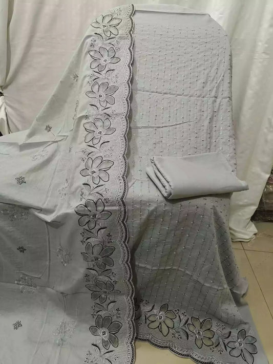 Designer Pakistani Style Heavy Embroidered Cotton Suit By ASC