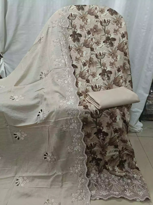 Premium Heavy Embroidered Pakistani Cotton Suit With Dupatta Work By ASC