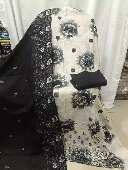 HEAVY EMBROIDERED PAKISTANI & COTTON HEAVY & DUPATTA WORK SUIT