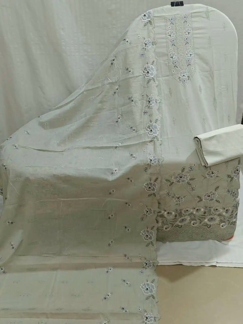 Premium Pakistani Style Cotton Embroidered Suit By ASC