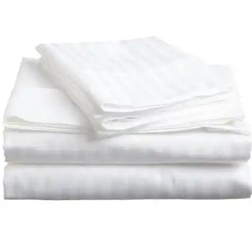 King Size 9ft*9ft White Cotton Bedsheets With 2 Pillow Covers