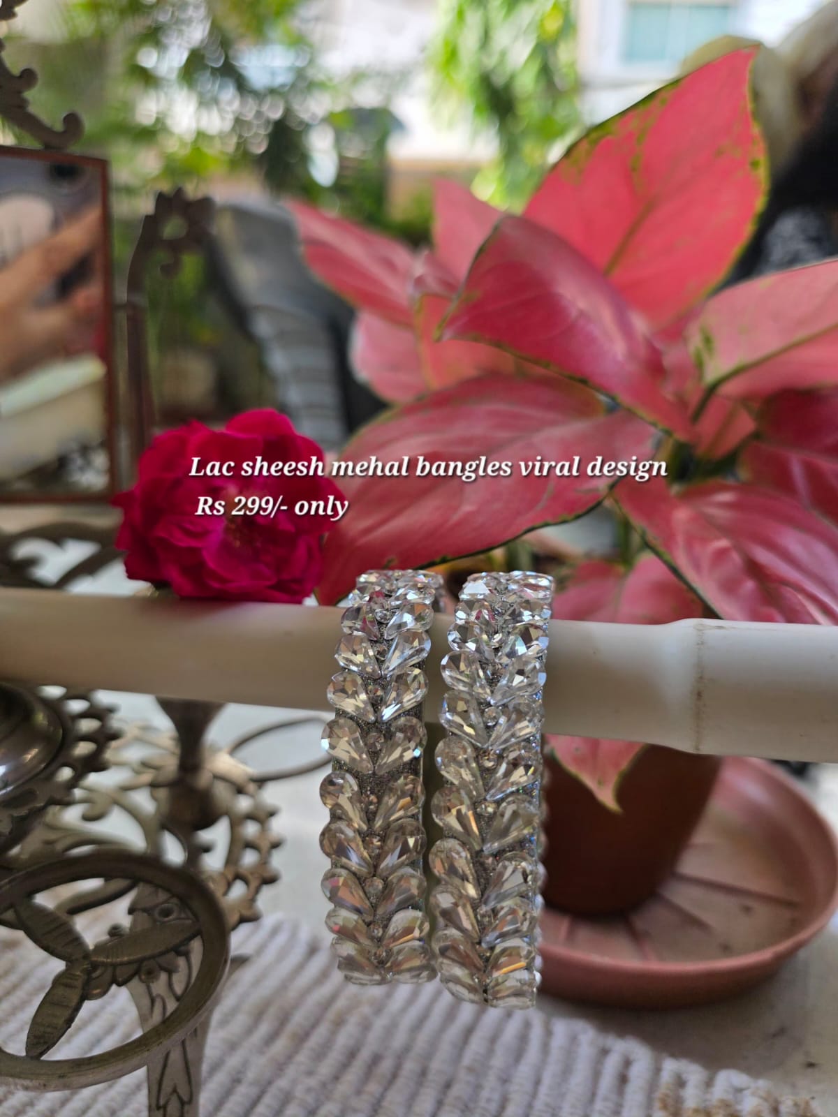 Lac Sheesh Mahal crystal bangles, viral design